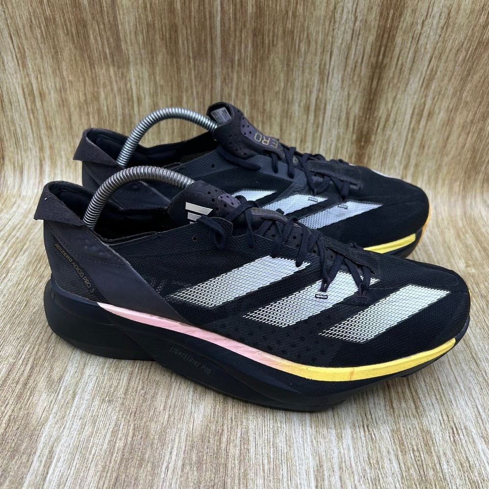 Adidas Adizero Adios Pro 3 Men's Size 9.5 Black Yellow Pink Running Shoes IG6439